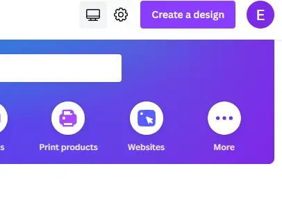 Create a design button in Canva to start making a mom vision board