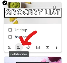 Add collaborators to your Google Keep lists