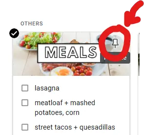 Option to pin priority lists in Google Keep