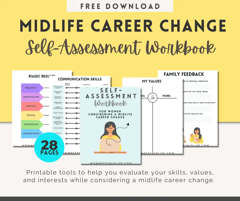 Midlife career change workbook mockup