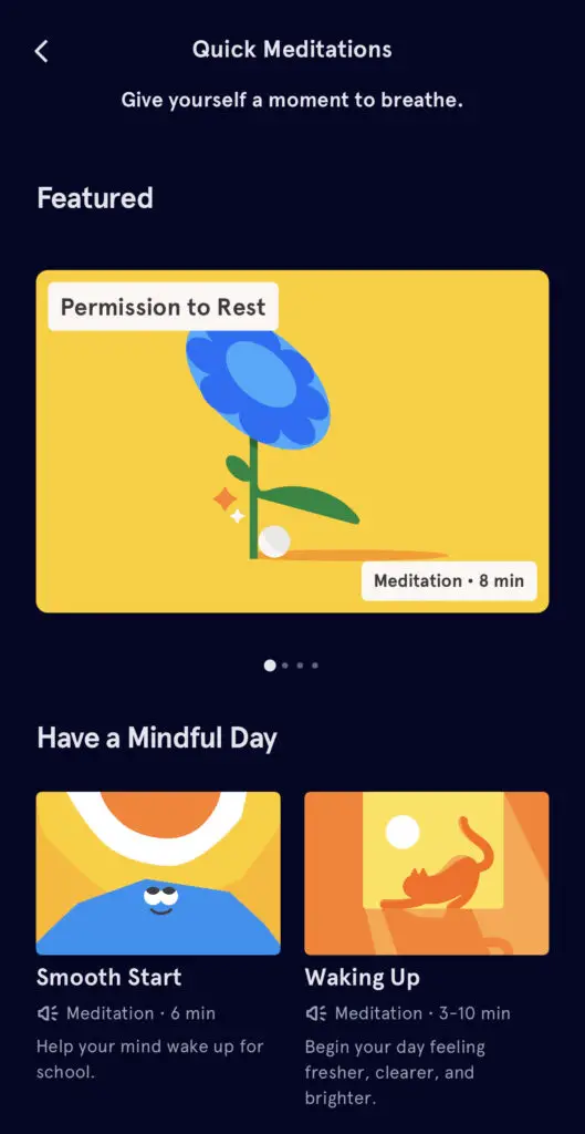 Quick meditations in the Headspace app- one of the best apps for moms